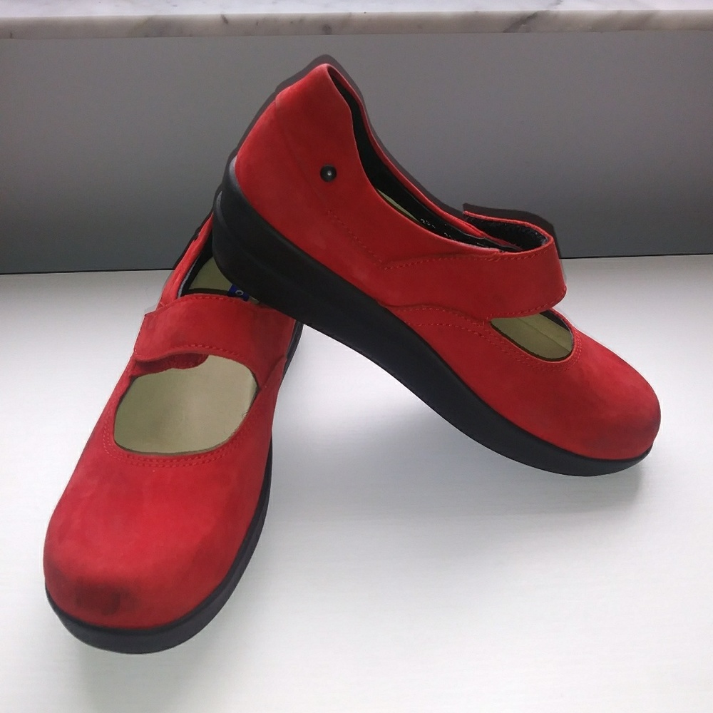 Pre-loved Red Suede Wolky Mary Jane's 9 1/2